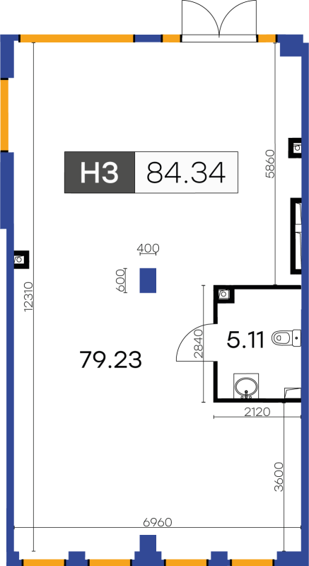 Помещение, 84.34 м² - планировка, фото №1
