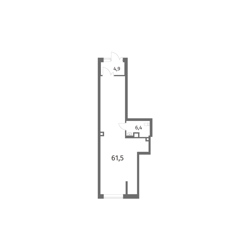 Помещение, 72.82 м² - планировка, фото №1