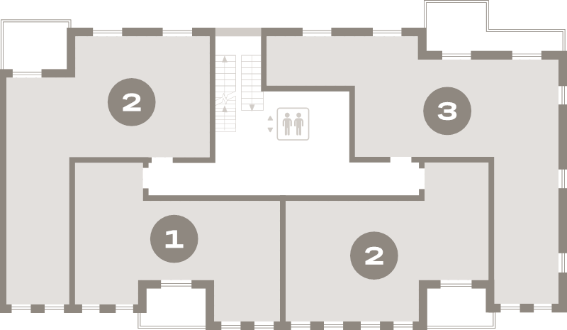 2-комнатная квартира, 56.9 м² в ЖК "Брусника в Новоселье" - планировка этажа