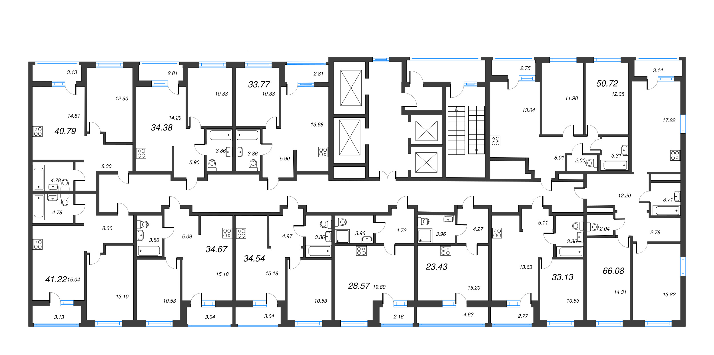 Квартира-студия, 30.73 м² - планировка этажа