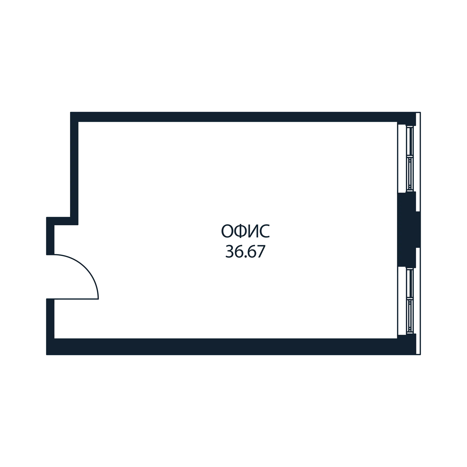 Помещение, 36.97 м² в ЖК "Арт Плаза" - планировка, фото №1