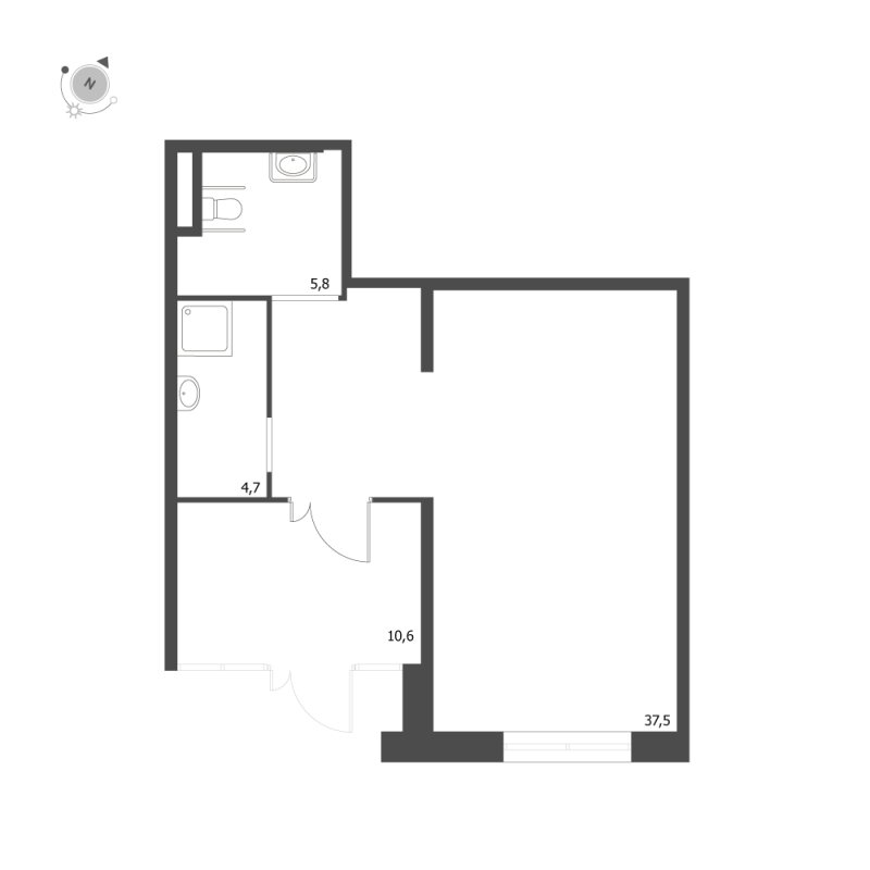 Помещение, 58.6 м² - планировка, фото №1