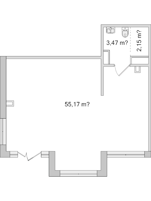 Помещение, 62.69 м² в ЖК "Город Первых" - планировка, фото №1