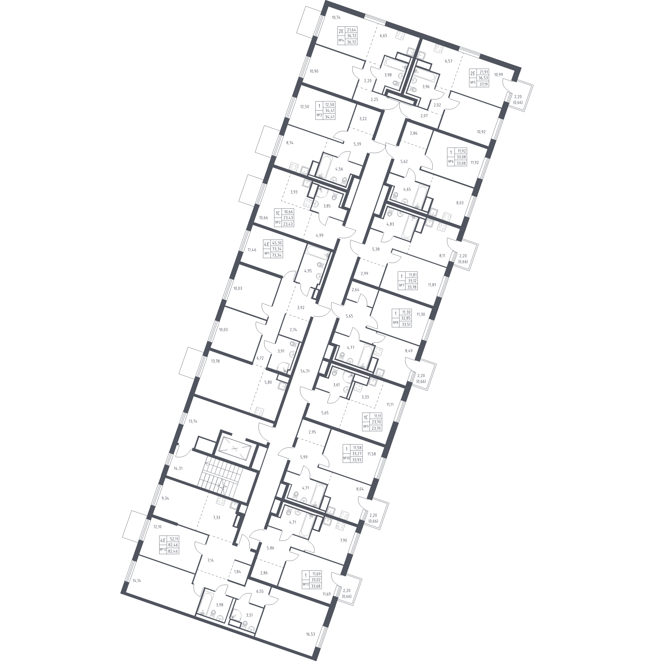 Квартира-студия, 23.7 м² в ЖК "Квартал Лаголово" - планировка этажа