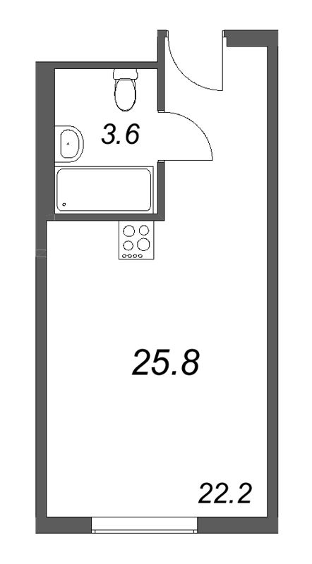 Квартира-студия, 25.8 м² в ЖК "ARTSTUDIO M103" - планировка, фото №1