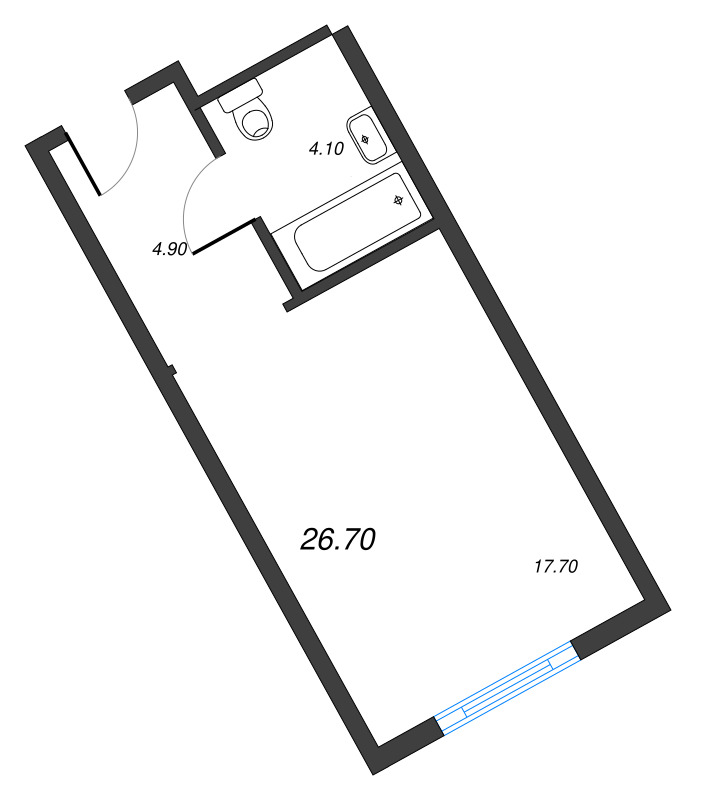 Квартира-студия, 26 м² в ЖК "ARTSTUDIO M103" - планировка, фото №1