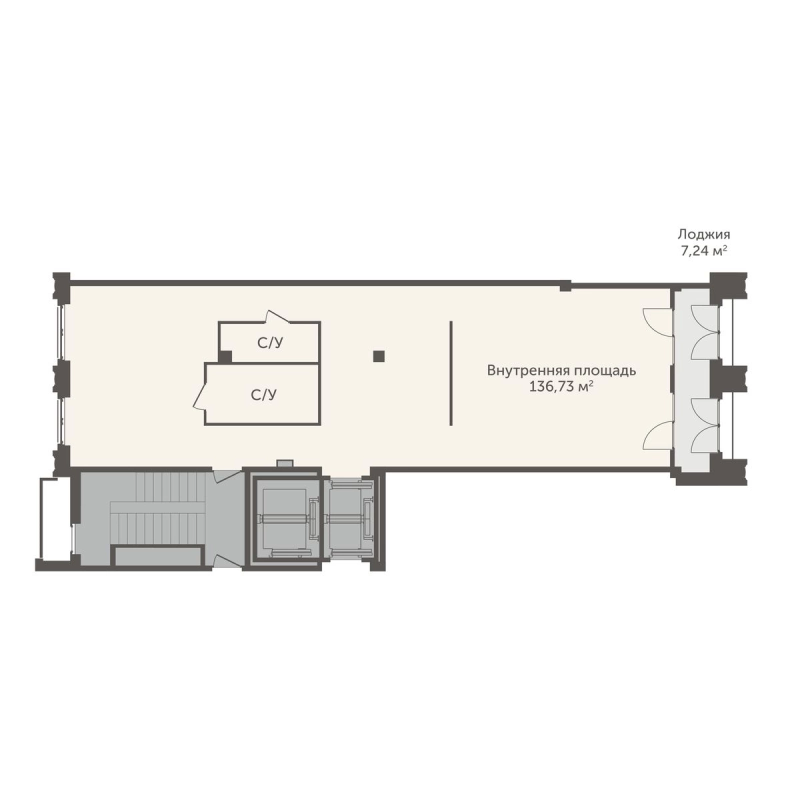 Квартира-студия, 140.35 м² - планировка, фото №1