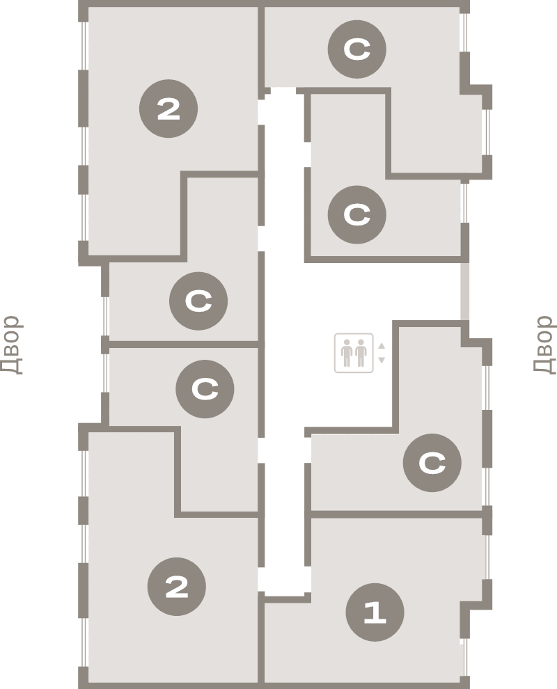 Квартира-студия, 31.8 м² в ЖК "Брусника в Новоселье" - планировка этажа