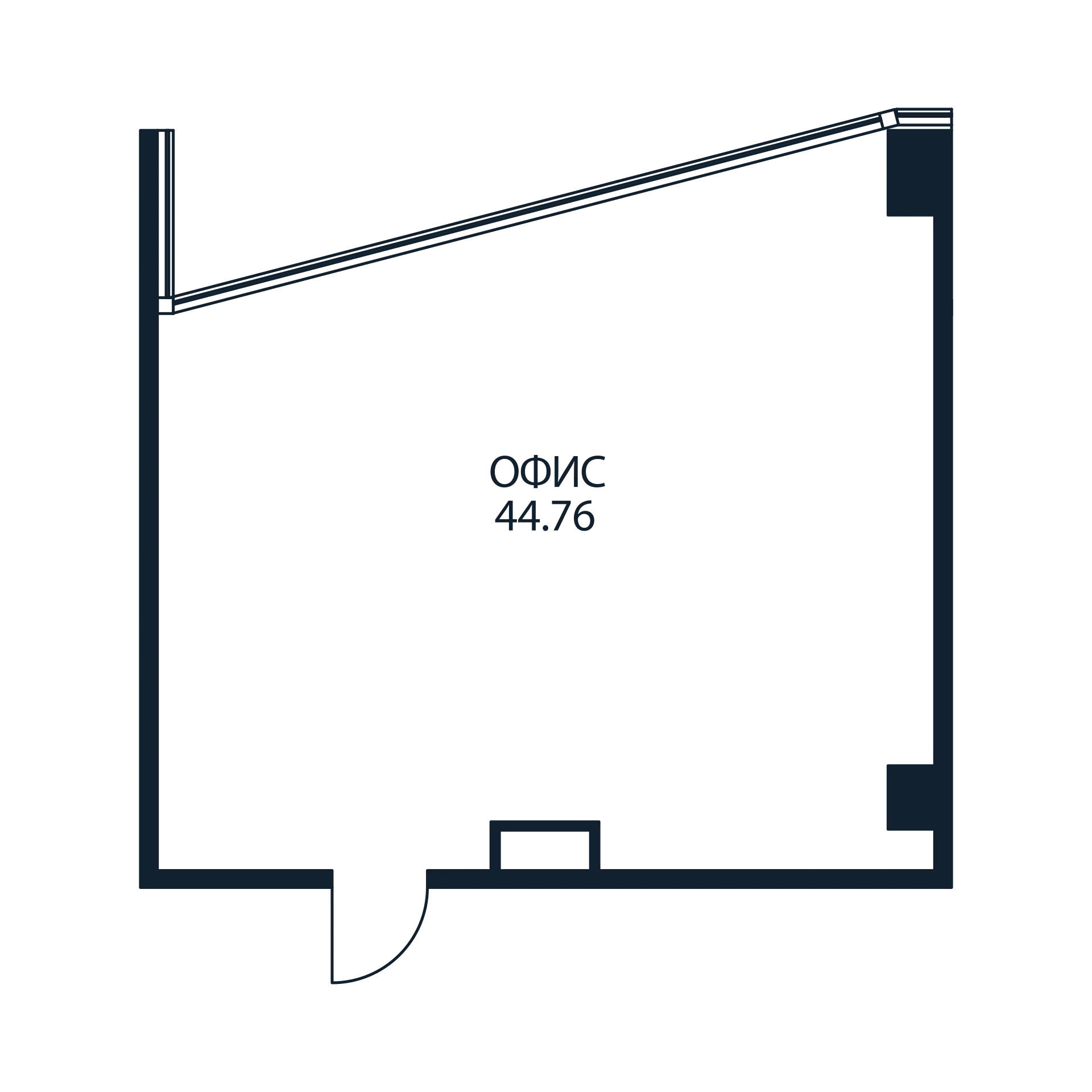 Помещение, 44.03 м² в ЖК "Арт Плаза" - планировка, фото №1