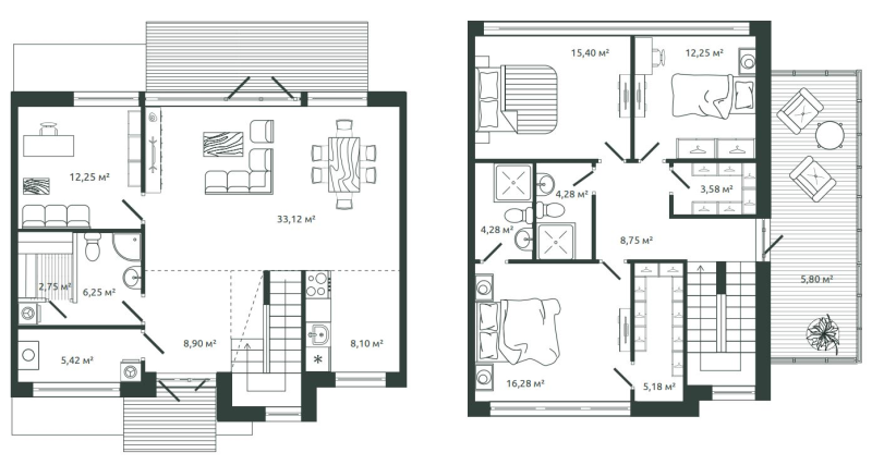 5-комнатная (Евро) квартира, 152.58 м² в ЖК "Моменты.Repino" - планировка, фото №1