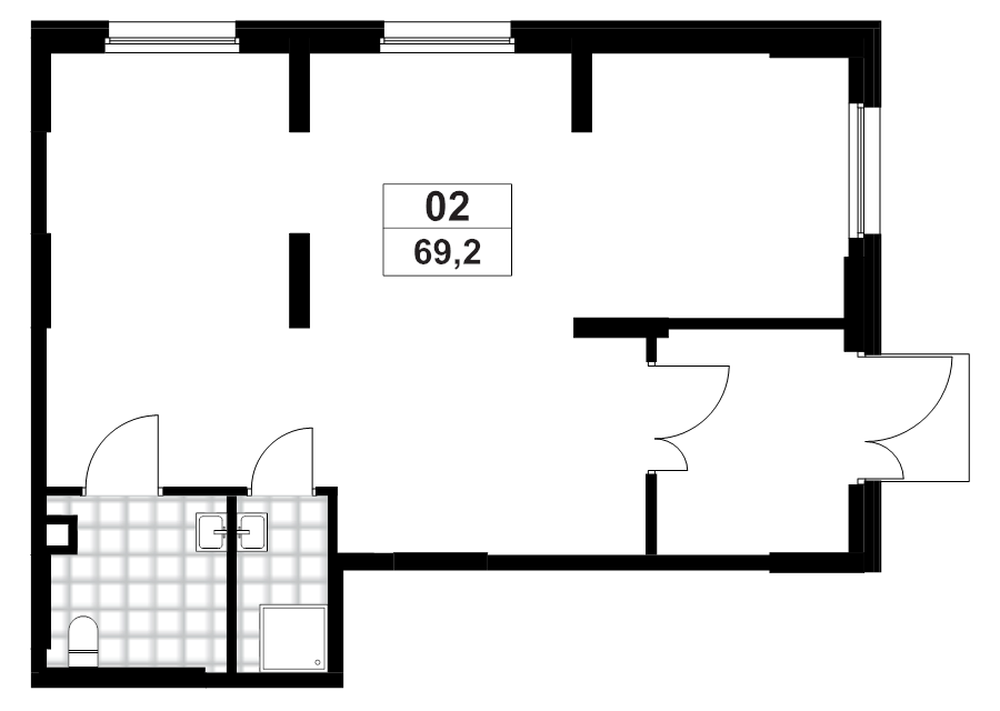 Помещение, 69.2 м² в ЖК "А101 Всеволожск" - планировка, фото №1