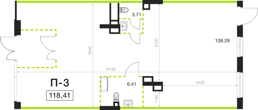 Помещение, 118.41 м² - планировка, фото №1