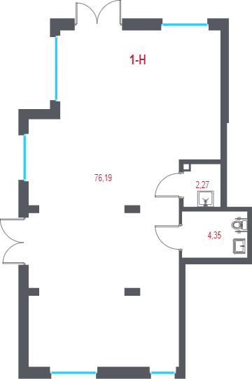Помещение, 82.81 м² в ЖК "Город-спутник Южный" - планировка, фото №1