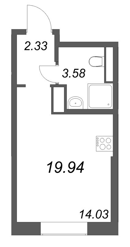 Квартира-студия, 19.94 м² в ЖК "Цивилизация на неве" - планировка, фото №1