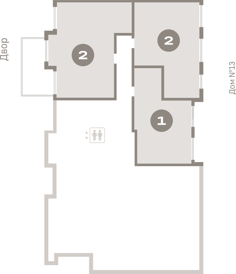 2-комнатная (Евро) квартира, 46.2 м² в ЖК "Брусника в Новоселье" - планировка этажа