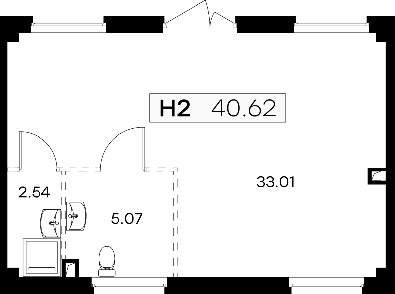 Помещение, 40.62 м² - планировка, фото №1