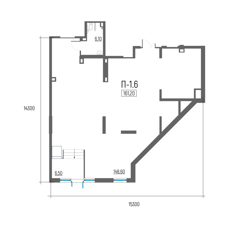 Помещение, 161.2 м² в ЖК "Экос" - планировка, фото №1