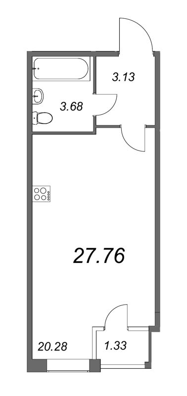Квартира-студия, 27.2 м² в ЖК "FoRest Аквилон" - планировка, фото №1