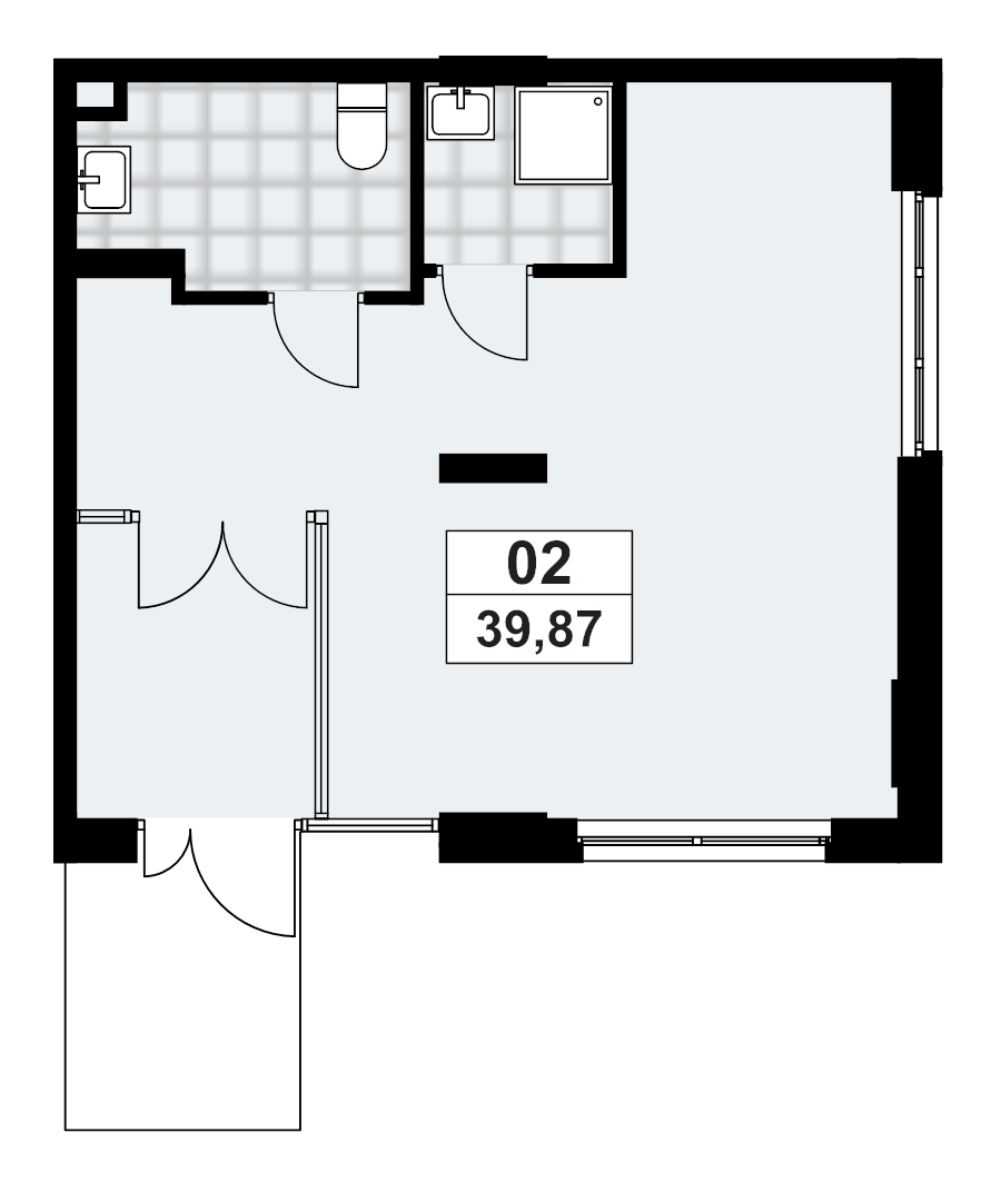 Помещение, 39.87 м² - планировка, фото №1