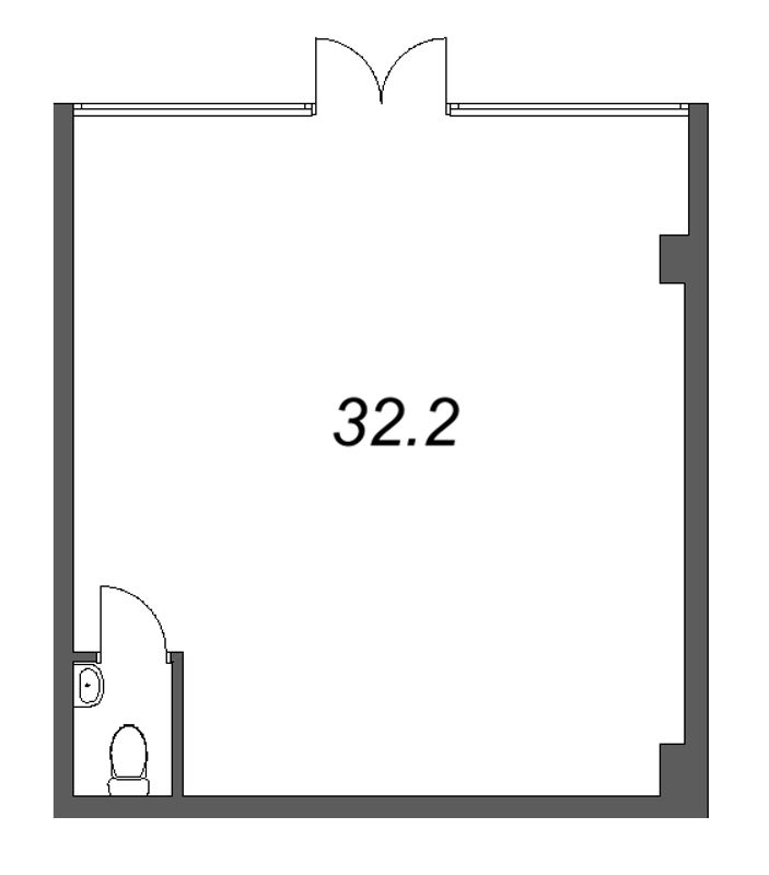 Помещение, 32.2 м² в ЖК "LOTS Тихая" - планировка, фото №1