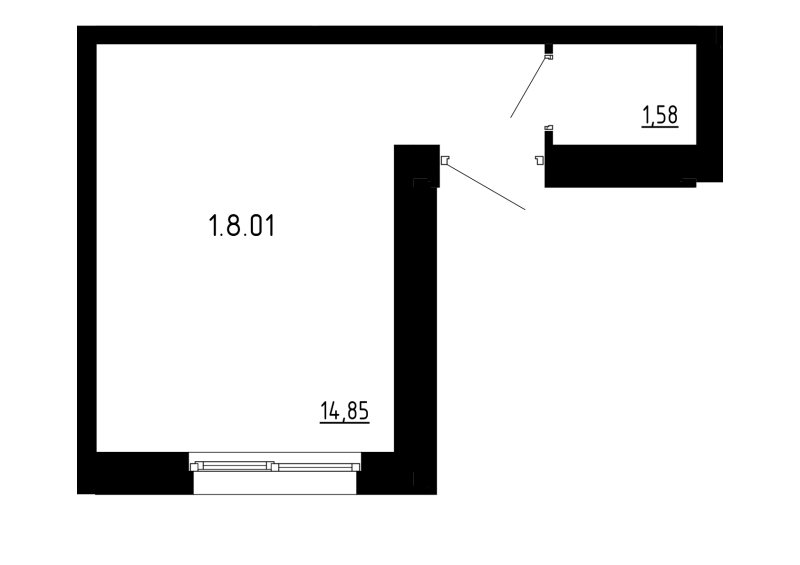 Помещение, 16.43 м² в ЖК "Аннино Сити" - планировка, фото №1