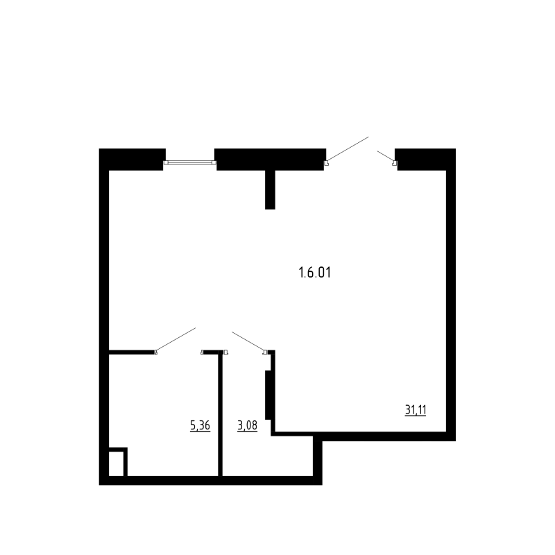 Помещение, 39.54 м² в ЖК "Аннино Сити" - планировка, фото №1