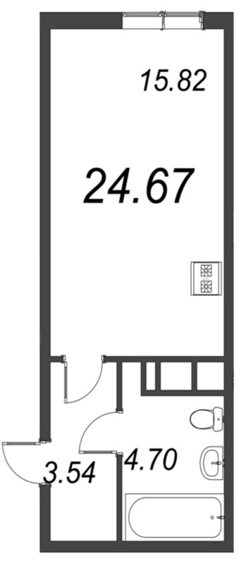 Квартира-студия, 24.67 м² в ЖК "VEREN NORT сертолово" - планировка, фото №1