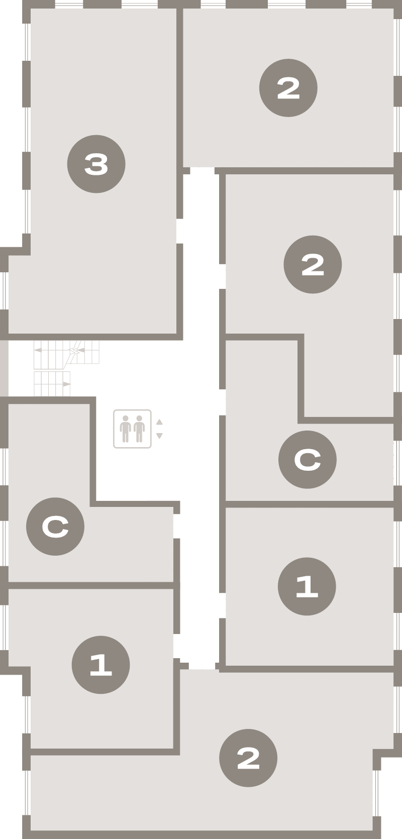 2-комнатная (Евро) квартира, 43.4 м² в ЖК "Брусника в Новоселье" - планировка этажа