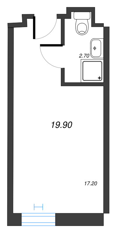 Квартира-студия, 20.06 м² в ЖК "We'll" - планировка, фото №1