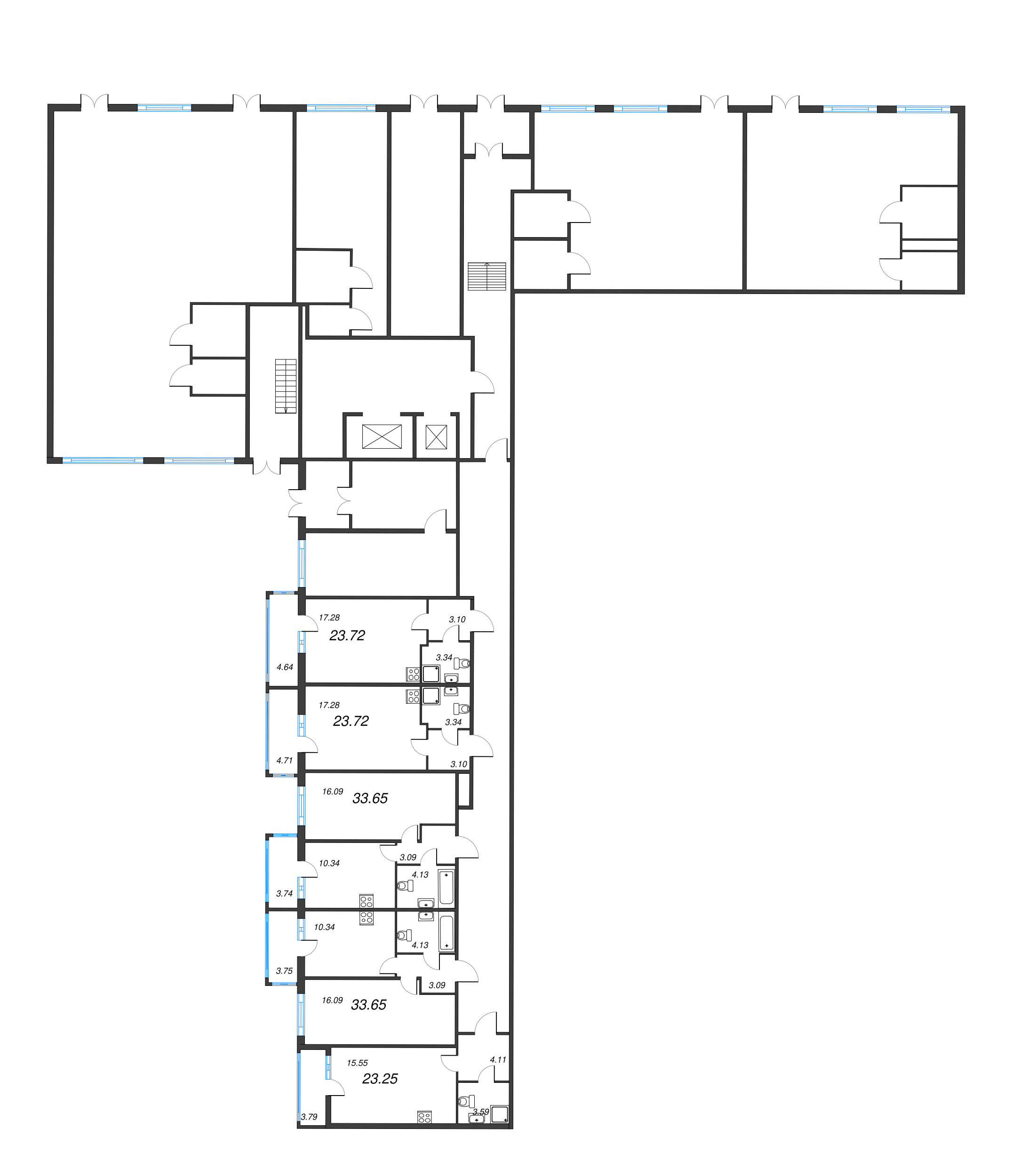 Квартира-студия, 23.25 м² - планировка этажа