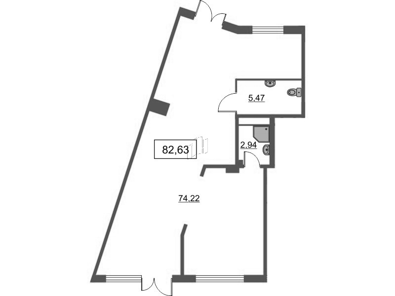 Помещение, 82.63 м² - планировка, фото №1