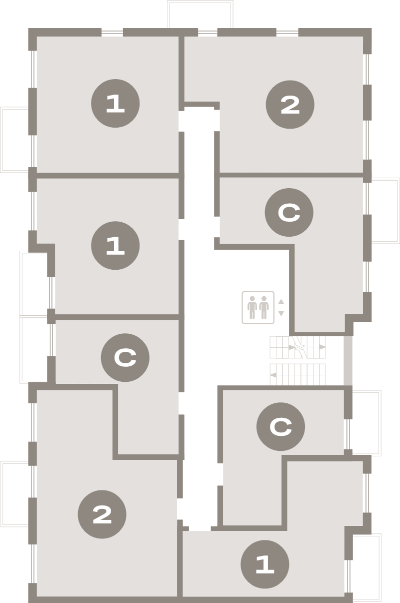 Квартира-студия, 38.3 м² в ЖК "Брусника в Новоселье" - планировка этажа