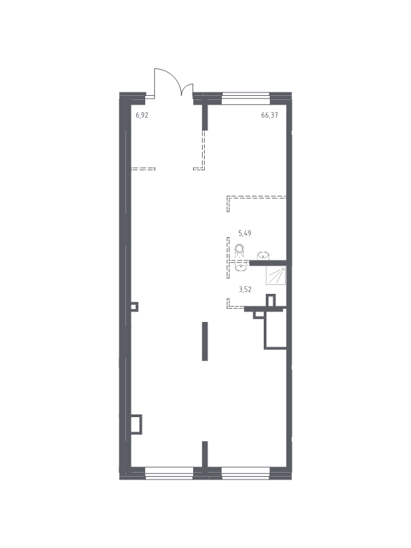 Помещение, 82.3 м² в ЖК "Живи! В Рыбацком" - планировка, фото №1