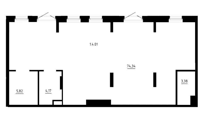 Помещение, 87.72 м² в ЖК "Аннино Сити" - планировка, фото №1