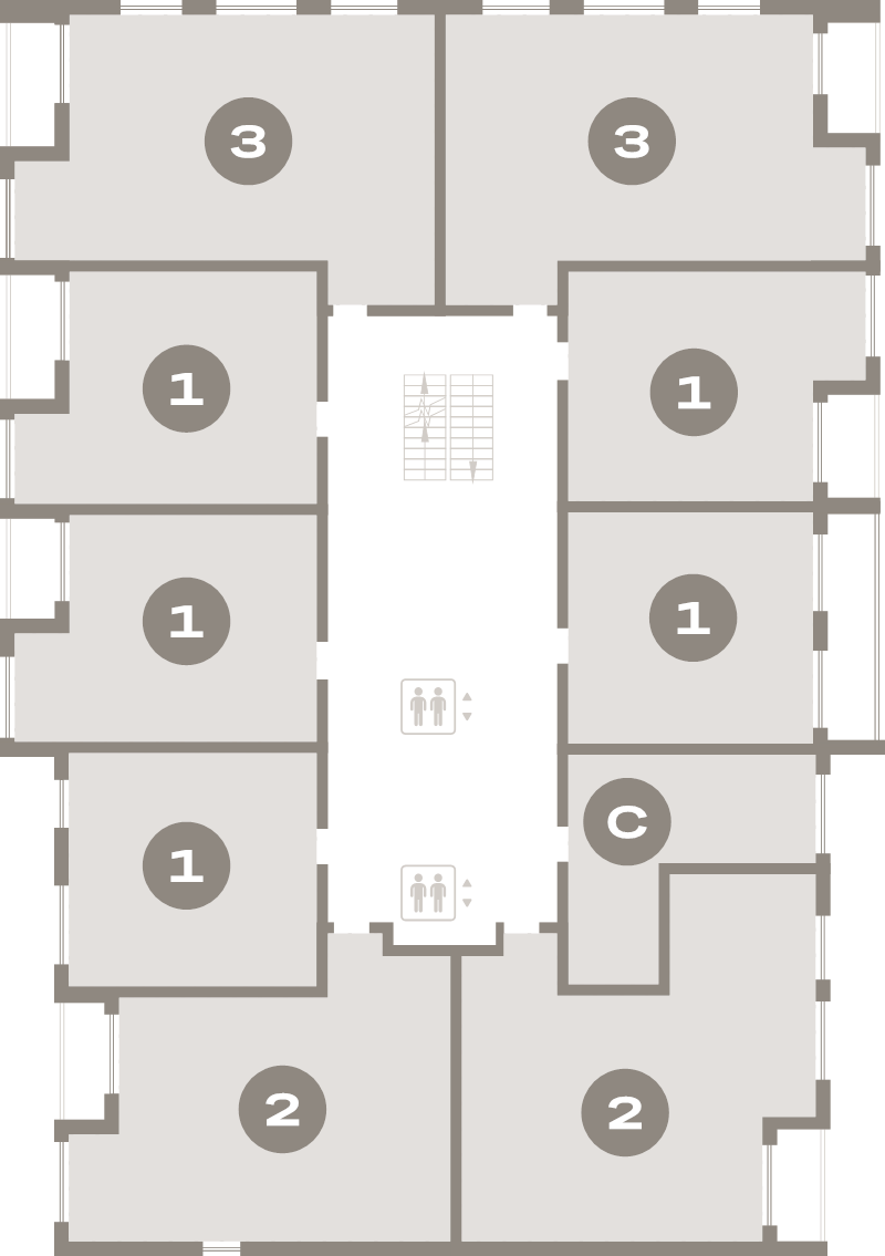 Квартира-студия, 30.6 м² в ЖК "Северный ветер" - планировка этажа