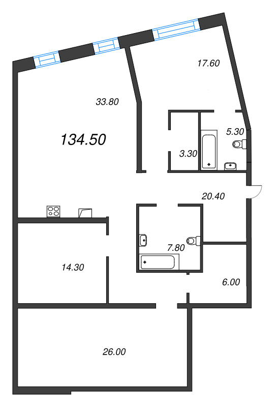8 ккв, 428.5 м² в ЖК "ЛДМ" - планировка, фото №2