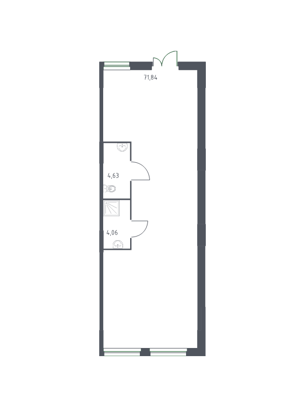 Помещение, 80.53 м² в ЖК "Невская Долина" - планировка, фото №1