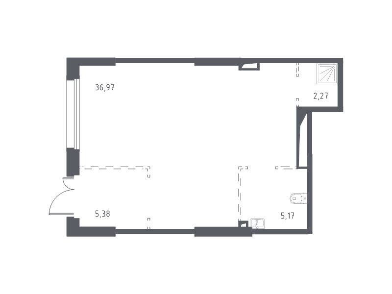 Помещение, 49.79 м² в ЖК "Новые Лаврики" - планировка, фото №1