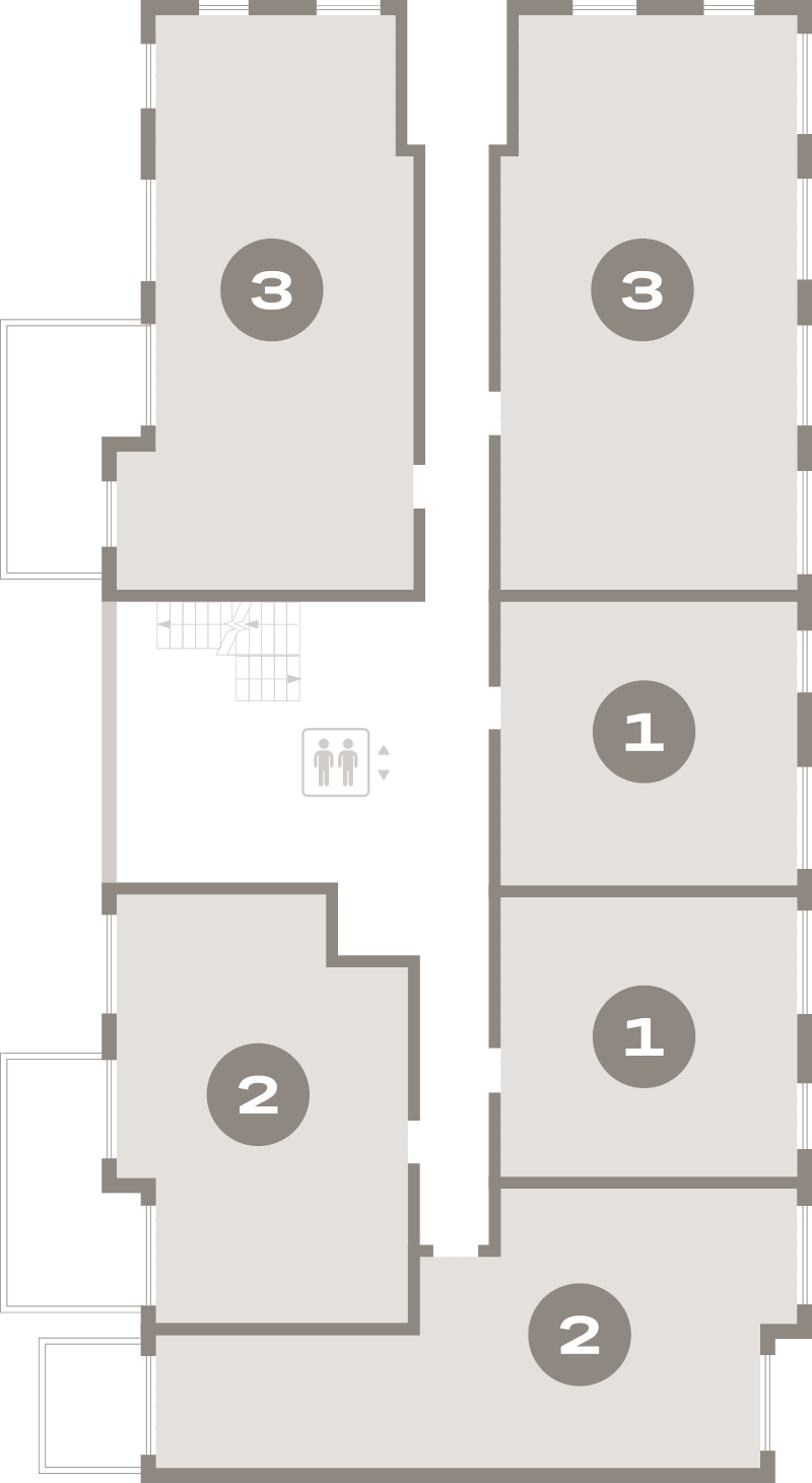 2-комнатная (Евро) квартира, 43.4 м² в ЖК "Брусника в Новоселье" - планировка этажа