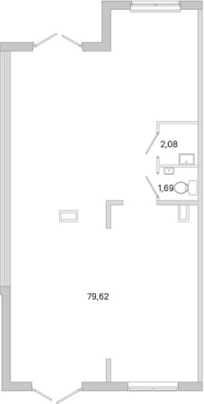 Помещение, 83.39 м² в ЖК "ЮгТаун" - планировка, фото №1