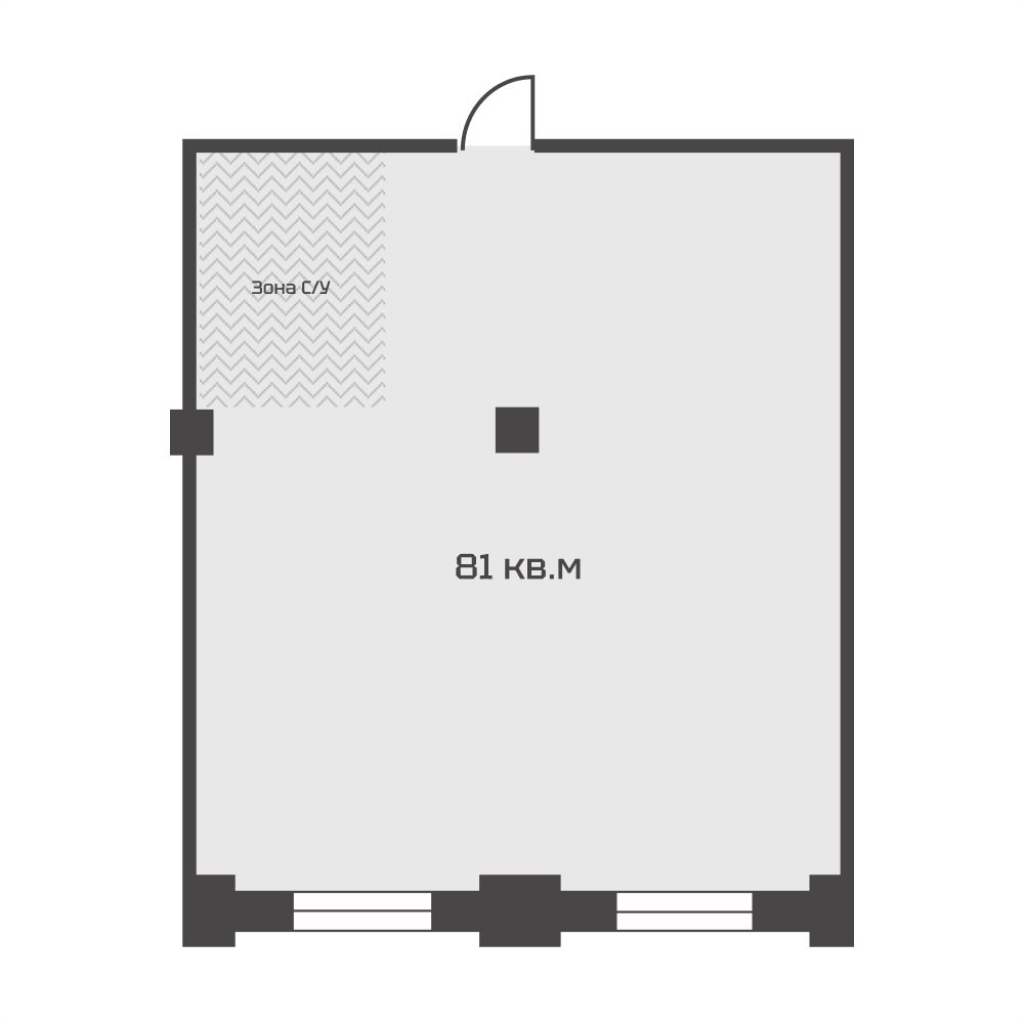 Помещение, 82.07 м² в ЖК "М114" - планировка, фото №1