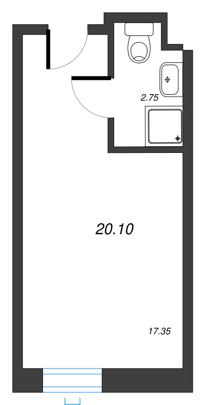 Квартира-студия, 20.18 м² в ЖК "We'll" - планировка, фото №1