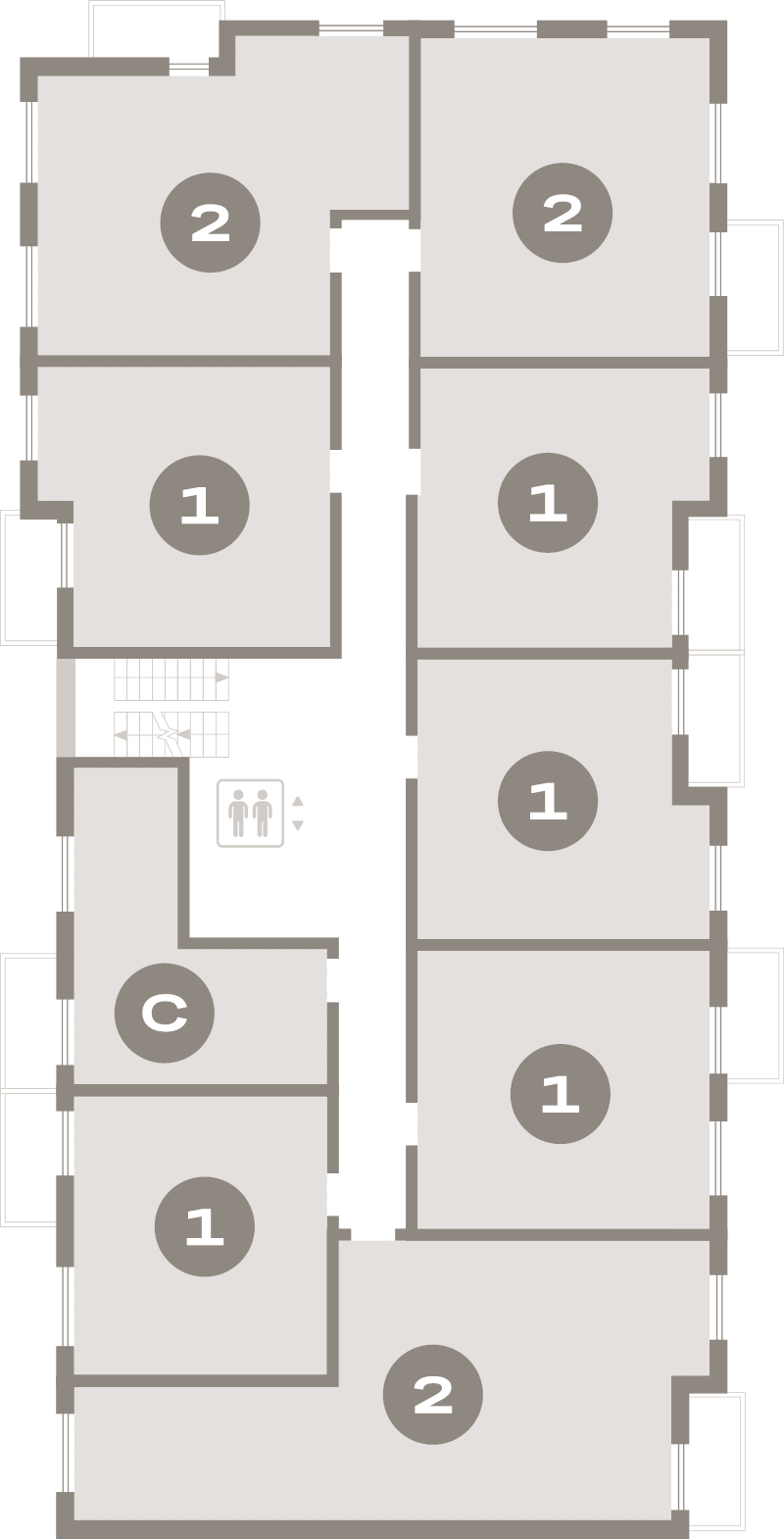 3-комнатная (Евро) квартира, 73 м² в ЖК "Брусника в Новоселье" - планировка этажа