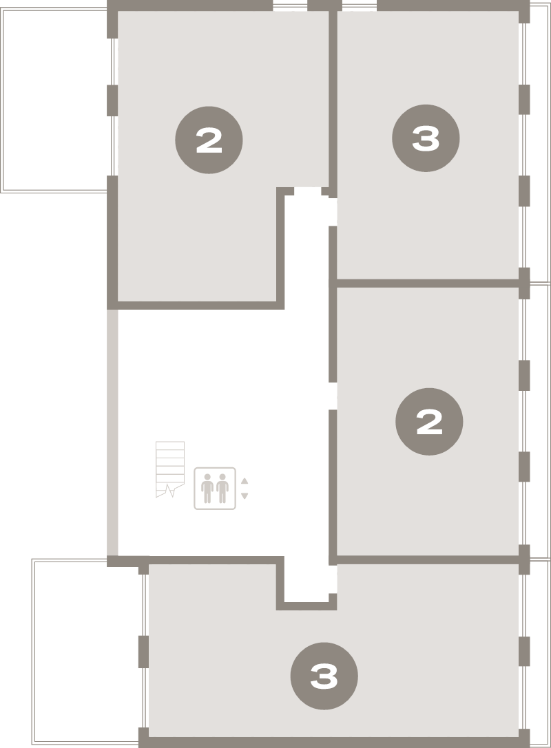 4-комнатная (Евро) квартира, 71.1 м² в ЖК "Северный ветер" - планировка этажа