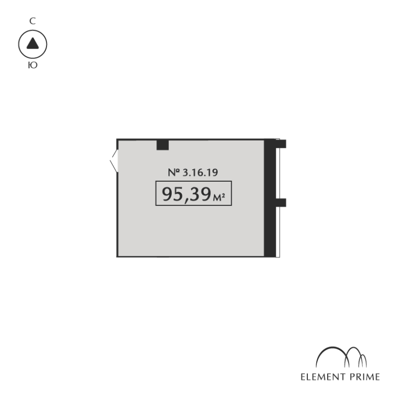 Помещение, 95.39 м² в ЖК "ELEMENT PRIME" - планировка, фото №1
