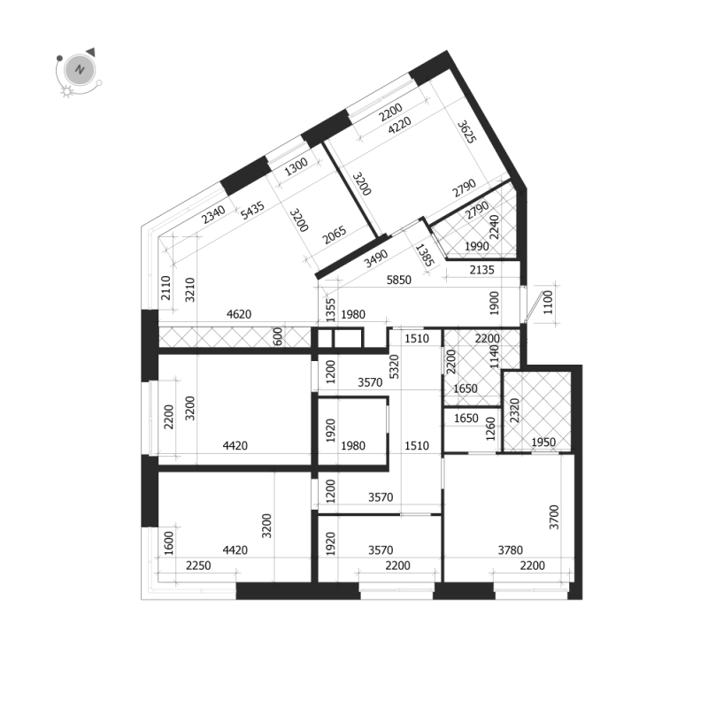 5-комнатная (Евро) квартира, 132.5 м² в ЖК "ЛДМ" - планировка, фото №1
