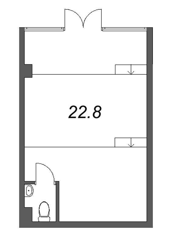 Помещение, 22.8 м² в ЖК "LOTS Тихая" - планировка, фото №1
