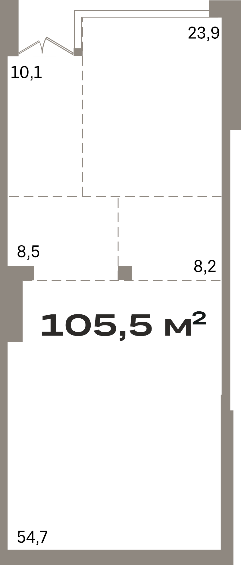 Помещение, 105.5 м² в ЖК "Северный ветер" - планировка, фото №1