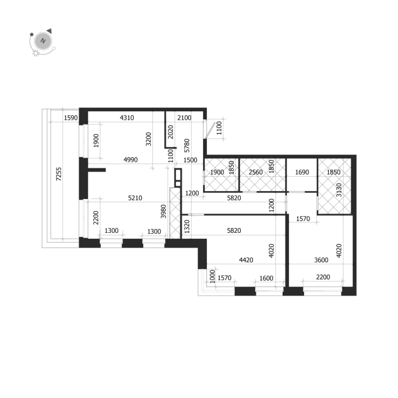 4-комнатная (Евро) квартира, 106.2 м² в ЖК "ЛДМ" - планировка, фото №1