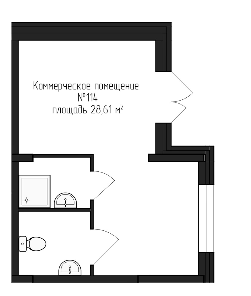 Помещение, 28.61 м² в ЖК "Верево Сити" - планировка, фото №1